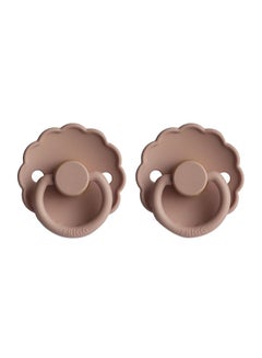 Buy Pack Of 2 Daisy Latex Baby Pacifier 0-6M, Blush - Size 1 in Saudi Arabia