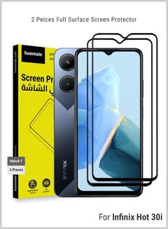 Buy 2 Pieces Edge to Edge Full Surface Screen Protector For Infinix Hot 30i Black/Clear in Saudi Arabia