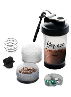 اشتري 500ml/17oz Protein Shaker Bottle with Leak-Proof for Protein Mixes & Shakes with Stainless Steel Ball, Protein Bottle Blender Cocktail Shaker Cup for Gym Fitness Home Pre Workout Male Female في الامارات