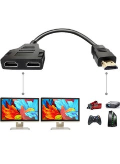 Buy HDMI Splitter Adapter Cable, HDMI Splitter 1 in 2 Out/HDMI Male to Dual HDMI Female 1 to 2 Way for HDMI HD, LED, LCD, TV (Black, 0.3m) in Saudi Arabia