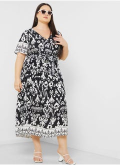 Buy Printed A Line Midi Dress in UAE