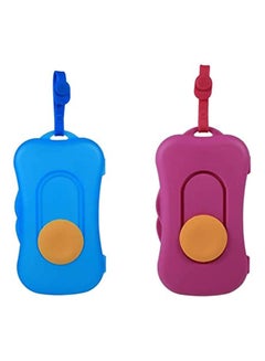 Buy Wipes Case Wet, 2 Pcs Tissue Box Holder Portable Baby Kid Wipe Storage Case Box Plastic Travel Wet Wipes Holder Dispenser Organizer Blue, Rose Pink in UAE