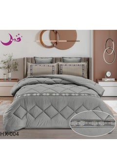 Buy Comforter set, summer bedspread for two people, 6 pieces, middle filling, microfiber material, 230 x 250 cm in Saudi Arabia