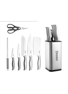 Buy Dessini 9-Pieces kitchen knife Set With Stainless Steel Block in UAE