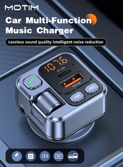 Buy FM Transmitter Upgraded Bluetooth FM Transmitter Wireless Radio Adapter Car Kit with QC USB Charger+ PD 30W Fast Charging Car Charger MP3 Player Support TF Card & USB Disk in Saudi Arabia