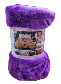 اشتري Fleece Blanket 200X230 Cm Double Soft Fluffy Blanket Warm For Sofa And Bed Easy To Carry Purple Color في الامارات