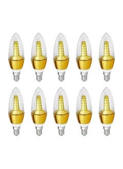 اشتري 10 Piece LED 5 Watt Candle Bulb White Color في مصر