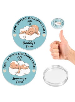 اشتري New Parent Decision Coin New Parent Gift Double Sided Decision Flip Coin Wooden Funny Pregnancy Gifts For First Time Moms Expectant Dad Gifts For Baby Shower Birthday Present في الامارات