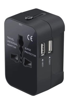 Buy Tycom Travel Adapter,Worldwide All in One Universal Power Plug Adapter with Dual USB Ports for USA EU UK AUS Cell Phone Laptop (HHT202 Black) in UAE
