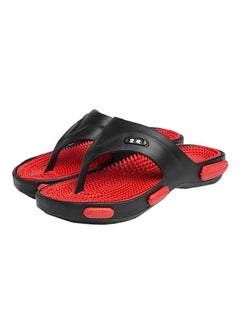 Buy Flops Beach Casual Flip Flops Black/Red in UAE