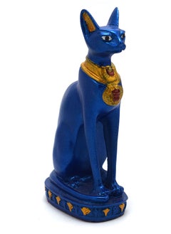 اشتري immatgar pharaonic Decorative Egyptian Cat Bastet Statue ancient Egyptian souvenirs gifts from Egypt Collectible Pharaohs (Blue 2 - 13.5 CM) في مصر