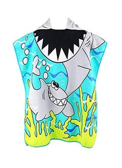 اشتري Oban Kids Hooded Towel for Bath Cotton Lightweight Shark Pattern, Blue في الامارات