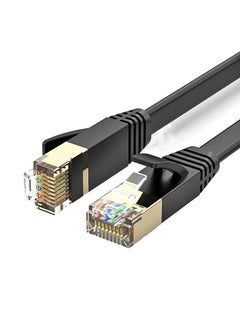 Buy 10M Cat 7 Ethernet Cable High Speed Gigabit Flat Lan Network Cable with RJ45 Gold Plated Connector 10Gbps 600Mhz Shielded Internet Patch Cord for Switch Router Modem in UAE