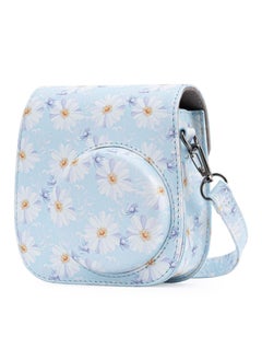 Buy Protective & Portable Case Compatible with fujifilm instax Mini 11/ 9/ 8/ 8+ Instant Film Camera Accessory Pocket and Adjustable Strap (Flowers Light Blue) in Saudi Arabia