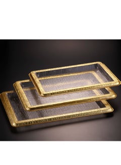 اشتري Acrylic Bark Golden Tray 55 cm في الامارات