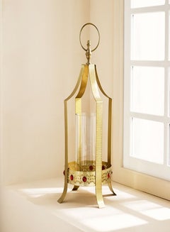 اشتري Arwa Metal Glass Lantern 20x51x20 cm في السعودية