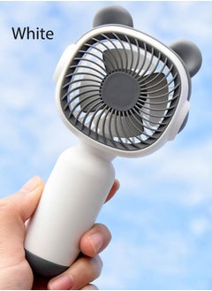 Buy Handheld Fan Portable Mini Handheld Fan with Backup Power Adjustable USB Rechargeable Small Fan for Girls Women Travel Beach White in Saudi Arabia