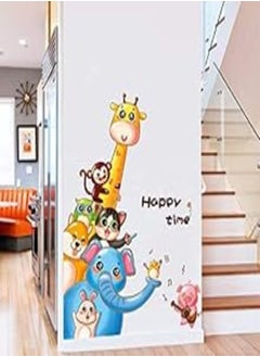 Buy Giraffe Monkey Owl Puppy Bunny Elephant Pvc Wall Stickers For Kids Rooms Baby Home Decor Cartoon Animals Decals-xx in Egypt