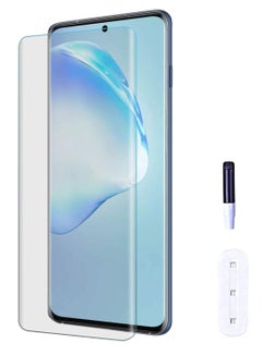 اشتري واقي شاشة من الزجاج المقوى بتغطية كاملة من الغراء السائل بالأشعة فوق البنفسجية لهاتف فيفو V27 / V29 Lite - شفاف في السعودية