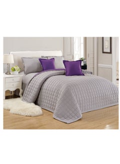 Buy Sleep Night 6 Pieces Comforter Set King Size 220 X 240 Cm Dual color Reversible Bedding Set for All Seasons in Saudi Arabia