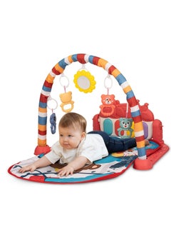 اشتري Baybee Kick & Play Piano Playgym for Babies, Activity Play Gym for Baby with Rotating Piano, 5 Hanging Rattle Kids Toys Baby Crawling Mat for Newborn Baby Play Gym for Baby 0 to 12 Month Boy Girl Red في الامارات