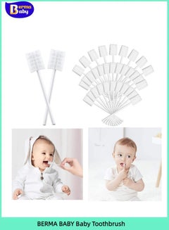 Buy Baby Toothbrush Baby Teeth Cleaning Newborn Baby Tongue Cleaner with Paper Handle, Infant Toothbrush Disposable for Tongue, Mouth, Teeth, Gums Dental Care for 0-36 Month Baby 10/20/30/50/100/200PCS in Saudi Arabia