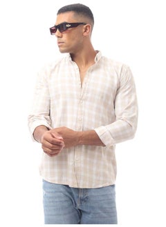 اشتري Light Beige Buttoned Turn Down Collar Shirt في مصر