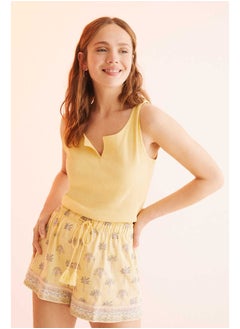 Buy Short pajamas with wide yellow straps in Egypt