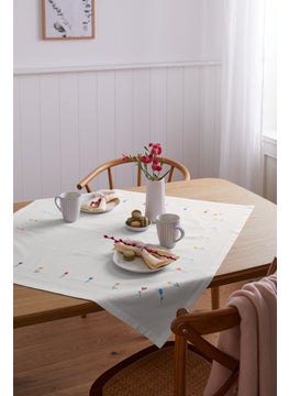 Buy Embroidered Table Cloth 90 x 90 cm, White Combo in UAE