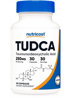 Buy Tudca 250mg, 30 Capsules Tauroursodeoxycholic Acid - Gluten Free, Non-GMO in UAE