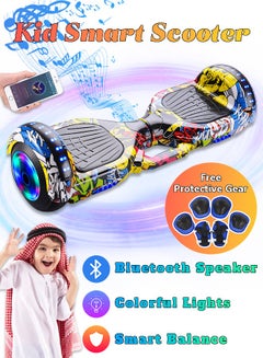 Buy Kid Smart Scooter - Hoverboard - Two-Wheel Self Balancing - Electric Scooter with Light and Bluetooth Speaker - 7 inch - Children Gift - Sport Toy in Saudi Arabia