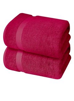 Buy Premium Red Bath Sheets – Pack of 2, 90cm x 180cm Large Bath Sheet Towel - 100% Cotton Ultra Soft and Absorbent Oversized Towels for Bathroom, Hotel & Spa Quality Towel by Infinitee Xclusives in UAE