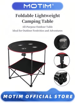 Buy Camping Table Travel Folding Table Lightweight Portable Outdoor Picnic Table with Cup Holders and Carrying Bag Fold-Up Side Table for Beach Picnic Travel Hiking Fishing in UAE