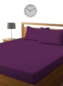 Buy Faded Purple Extra Deep Pocket Bed Sheets Cotton 3 Piece Sheet Set 200x200+35cm in UAE