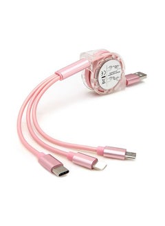 Buy 3 In 1 USB Charging Cable Pink in Saudi Arabia
