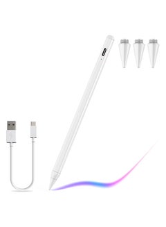 Buy Stylus Pen Compatible with iPad Pro 12.9/11-inch iPad Mini, iPad Air, iPad Tablets (2018-2022) - White in Saudi Arabia