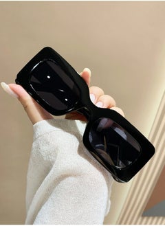 اشتري Fashion Framed Small Square Shaped Beach Sunglasses - Black في مصر