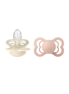 Buy Pack of 2 Supreme Silicone Pacifier S2 Ivory and Blush in UAE