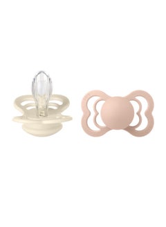 اشتري Pack of 2 Supreme Silicone Pacifier S2 Ivory and Blush في الامارات