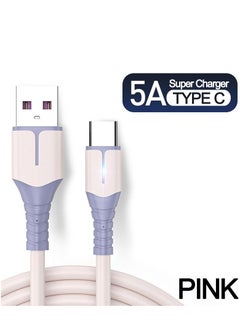 Buy 5A Type C Fast Charging Cable Micro USB Charger Pink in Saudi Arabia