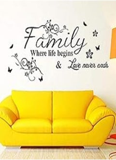 اشتري Family where life begins famous quotes wall sticker for livingroom bedroom home decoration mural في مصر