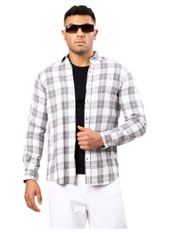 اشتري Cotton Grey & White Tartan Summer Shirt في مصر