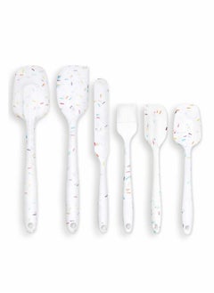 اشتري Silicone Spatula Set 6 Piece, Heat Resistant Cake Cream Butter Spatulas BPA-Free Kitchen Silicone Mixing Scraper Tool في الامارات