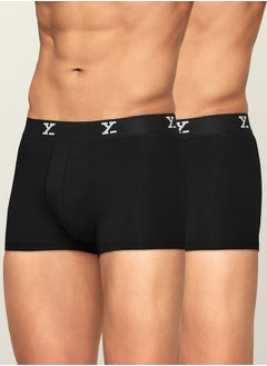 Buy Pack of 2 - Logo Waistband Detail Trunks in Saudi Arabia