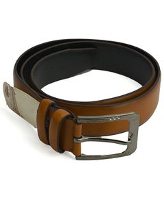 اشتري Men's Ratchet Belt with Genuine Leather, Slide Belt for men, Brown Leather Belt, Adjustable Leather Belt for Men - 1 piece في الامارات