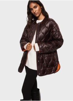 اشتري Button Detail Quilted Coat في الامارات