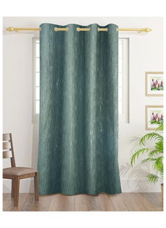 اشتري Evelyn Blackout Foil Curtains With Groomets - Polyester- Evelyn Design -Single Window Curtain- Sound, Sunlight And Heat Insulation- 160X140Cm -  Grey في الامارات