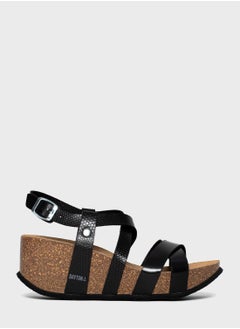 Buy Palmas Strappy Mid Heel Wedges in UAE