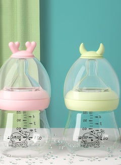 Buy 120ml Baby Feeding Bottle Borosilicate Glass Food Grade Silicone  Milk Bottle in UAE