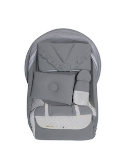 اشتري AURA KIDS 5 Pieces Baby Bed Set Light Grey في الامارات